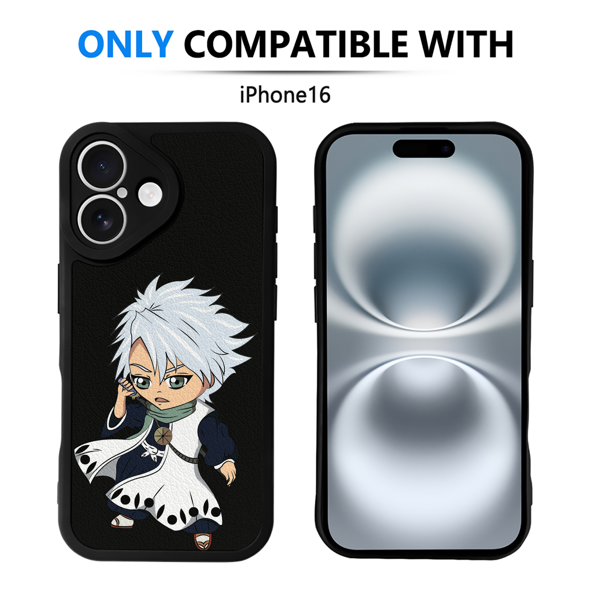 （画像用） ブリーチ 日番谷冬獅郎（ひつがや とうしろう） BLEACH Hitsugaya Toushirou 【iPhone 16シリーズ対応】シリコンスマホケース（レザー調） 材質：シリコン